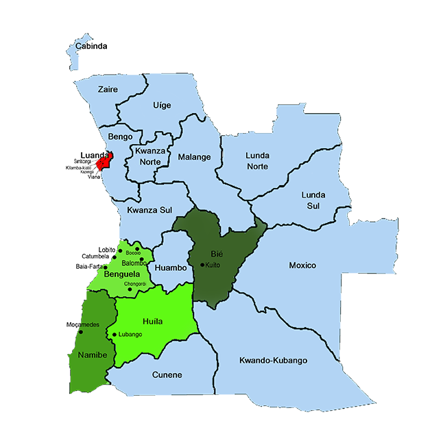 Mapa de Angola